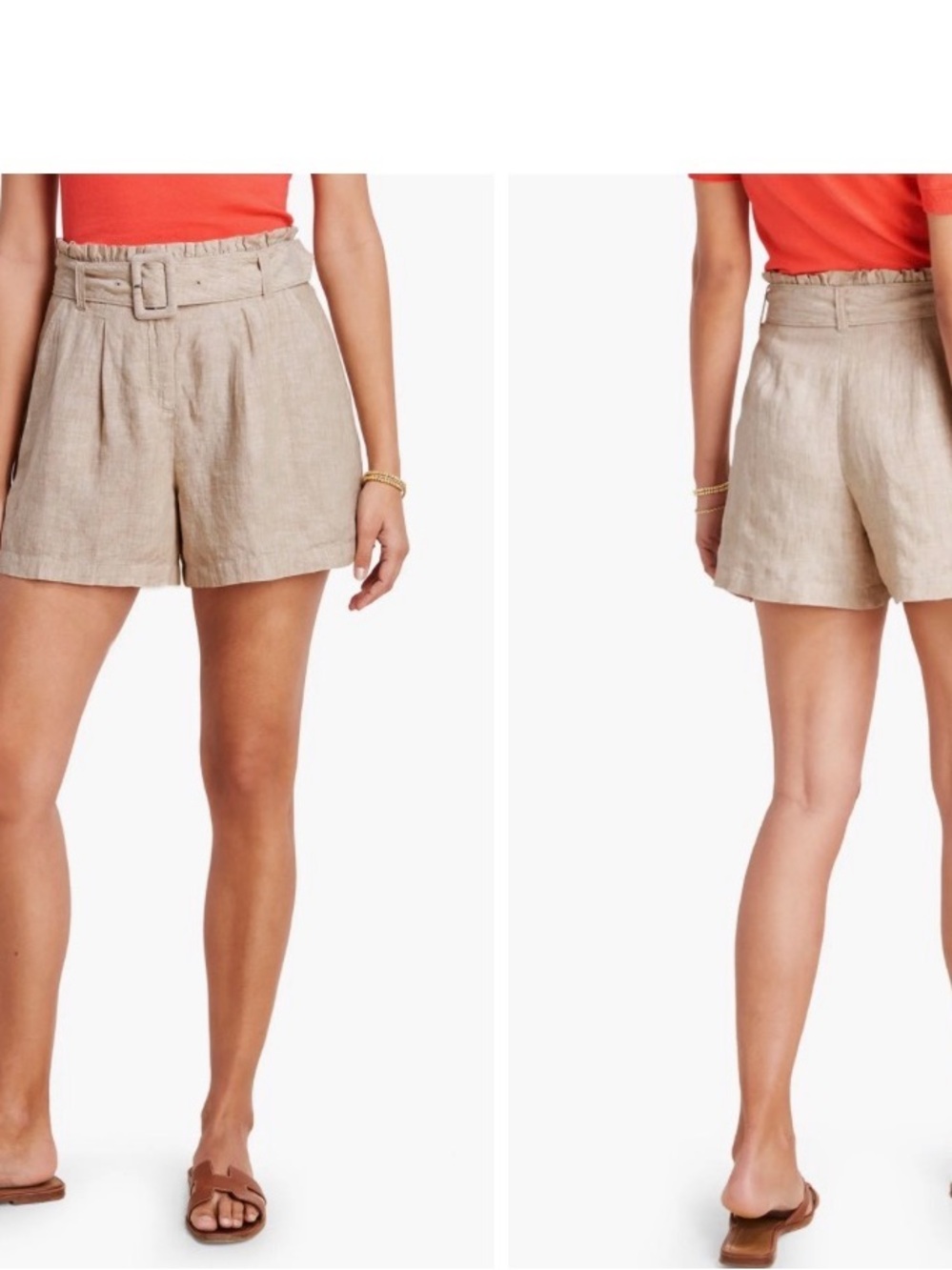 VINEYARD VINES WOMENS LINEN BELTED SHORTS Black 8 - Picture 2 of 7